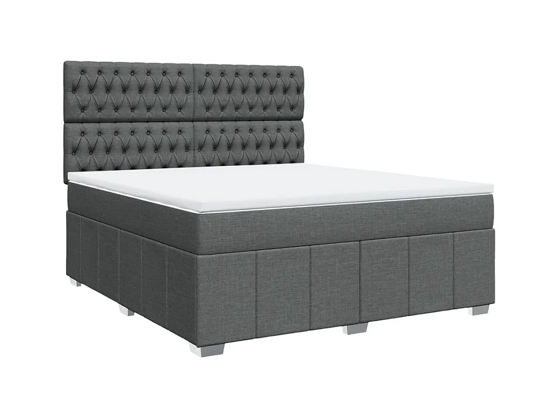 Boxspringbett mit Matratze Dunkelgrau 180x200 cm Stoff