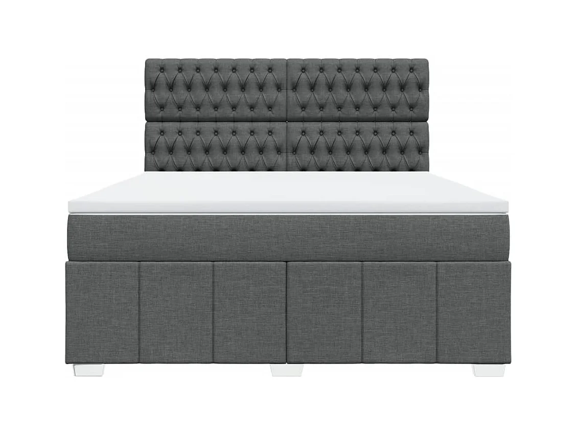 Boxspringbett mit Matratze Dunkelgrau 180x200 cm Stoff