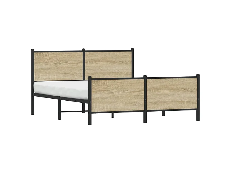Metallbett ohne Matratze Sonoma-Eiche 140x200 cm