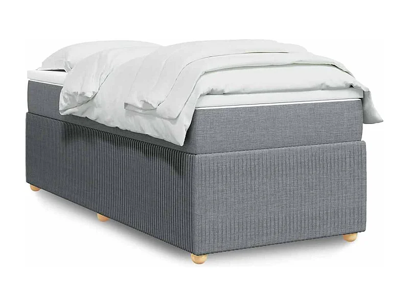 Boxspring met matras stof lichtgrijs 90x190 cm