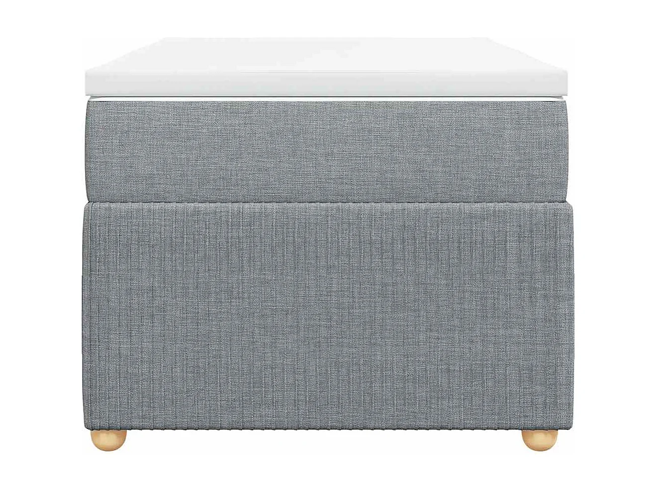 Cama box spring con colchón tela gris claro 90x190 cm
