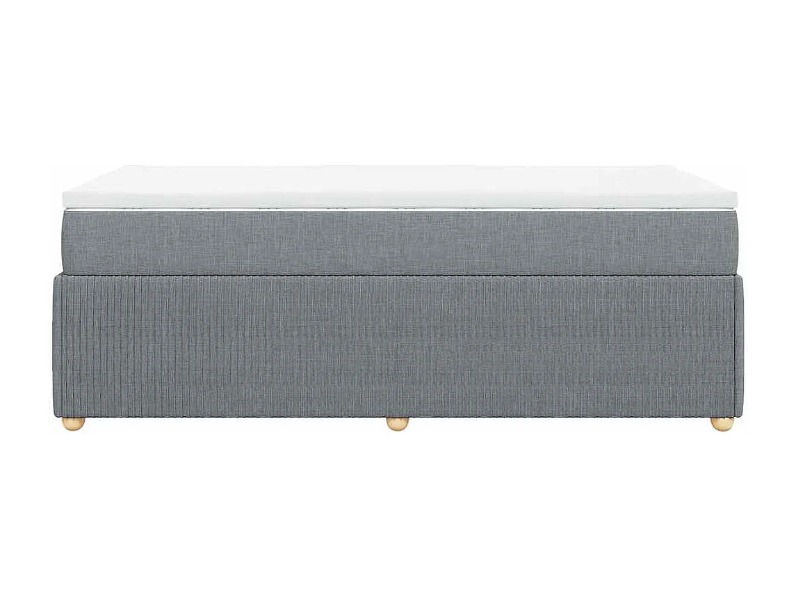 Cama box spring con colchón tela gris claro 90x190 cm