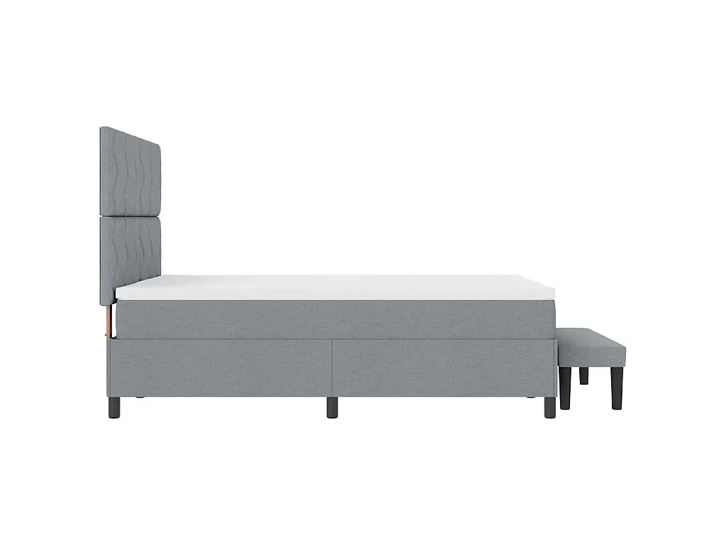 Letto a molle con testiera Grigio chiaro 160 x 200 cm Tessuto