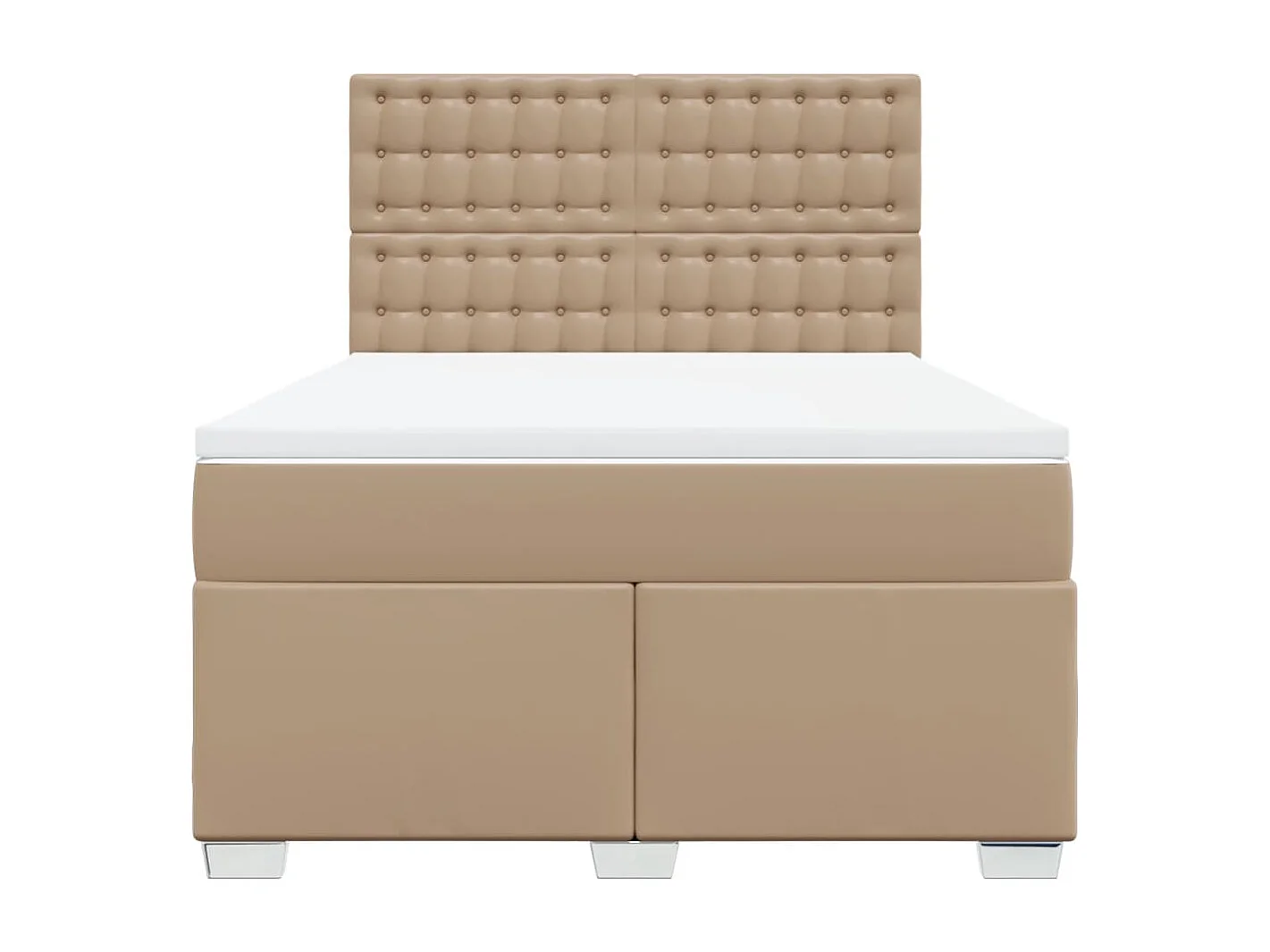 Boxspringbett Matratze Cappuccino-Braun 140x200cm Kunstleder