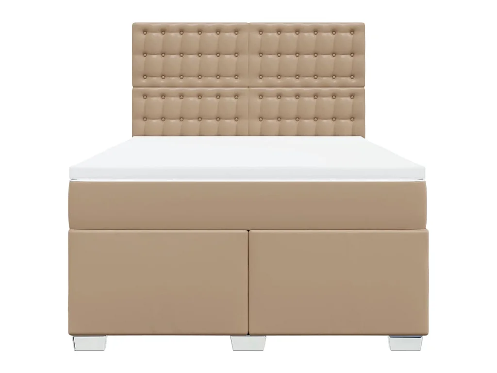 Giroletto a Molle con Materasso Cappuccino 140x200cm Similpelle