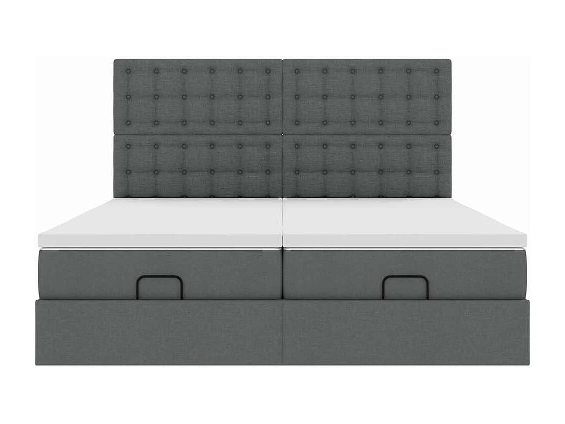 Estructura cama otomana colchones tela gris oscuro 160x200 cm