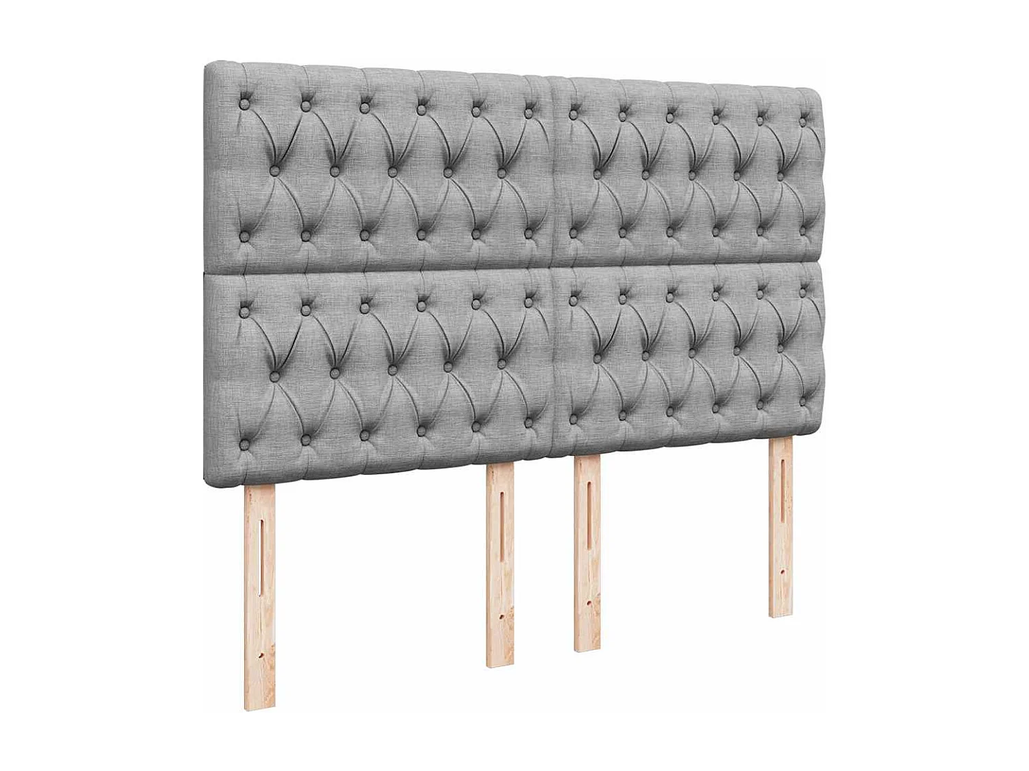 Cadre de lit ottoman et matelas gris clair 140x200 cm tissu