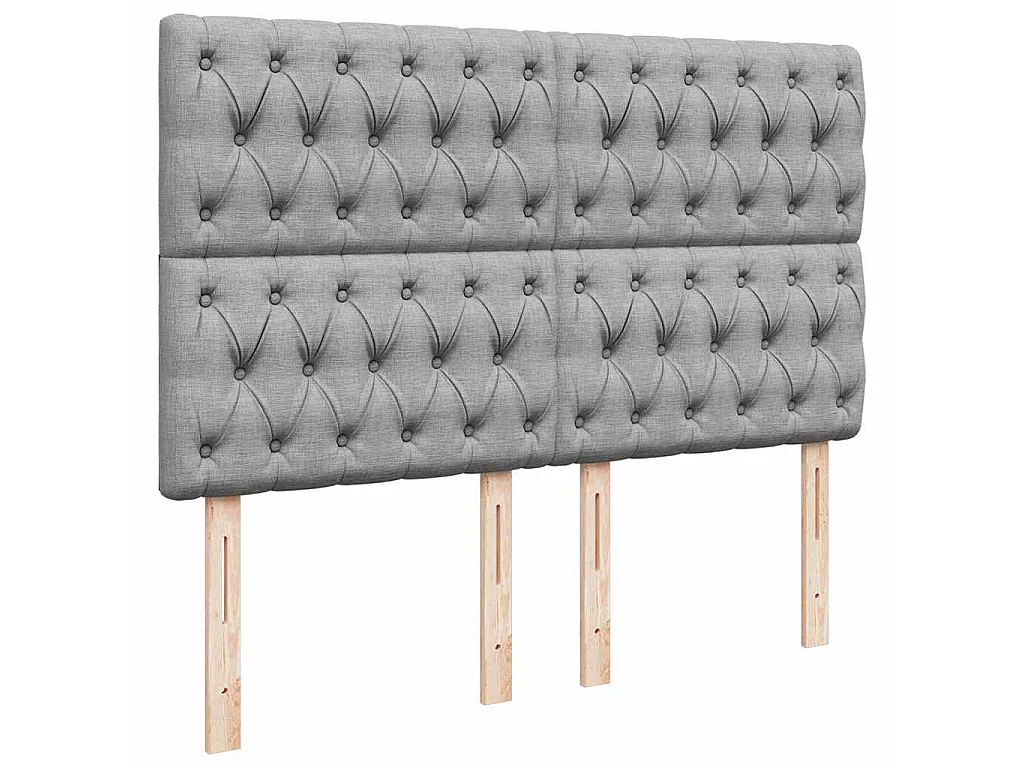 Cadre de lit ottoman et matelas gris clair 140x200 cm tissu