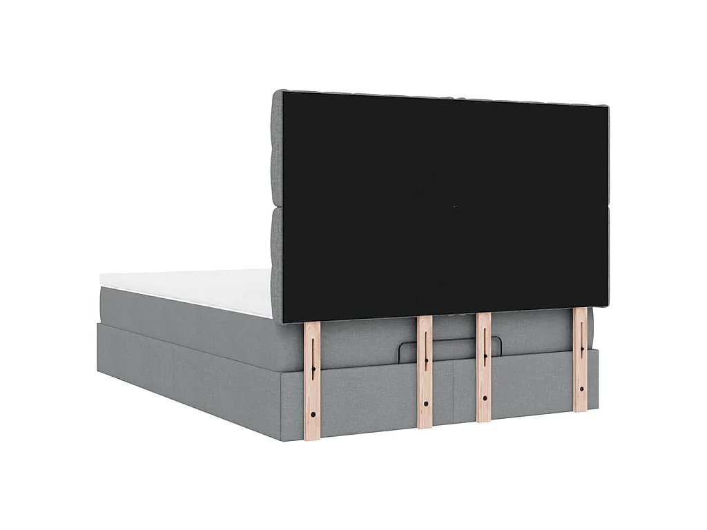 Ottoman bed met matras 140x200cm stof lichtgrijs