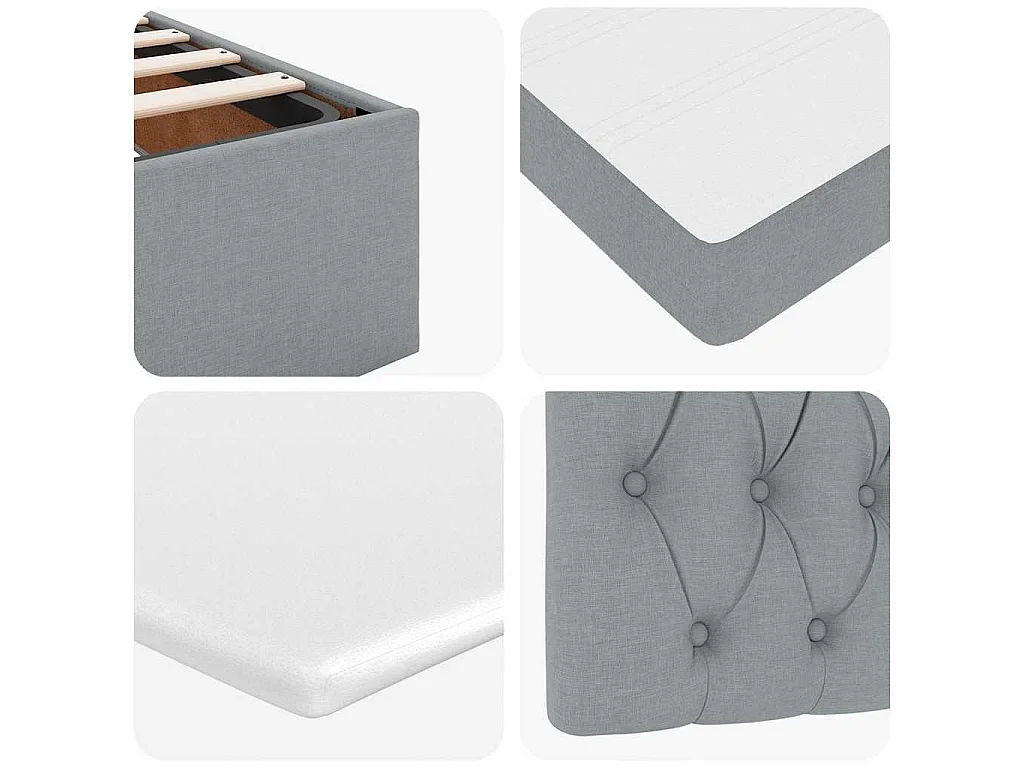 Ottoman bed met matras 140x200cm stof lichtgrijs