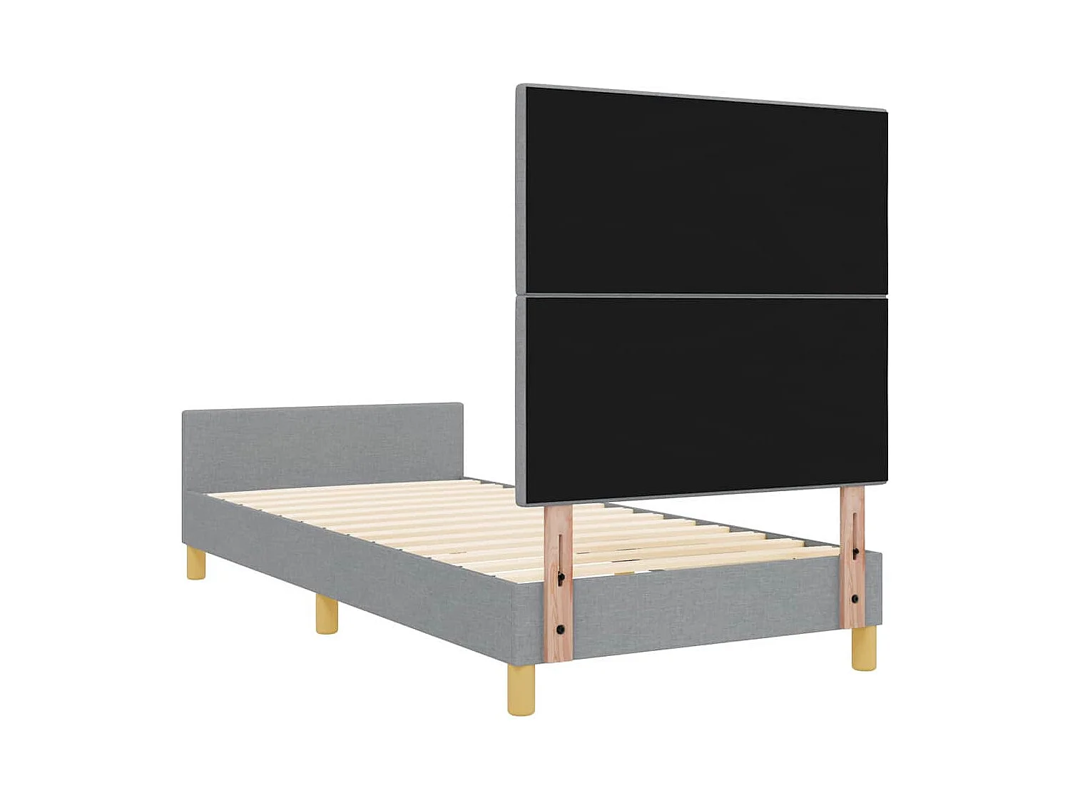 Struttura del letto Grigio chiaro 90 x 200 cm Tessuto