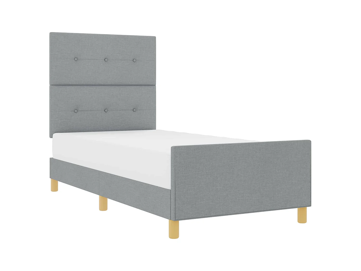 Cadre de lit avec tête de lit Gris clair 90 x 200 cm tissu