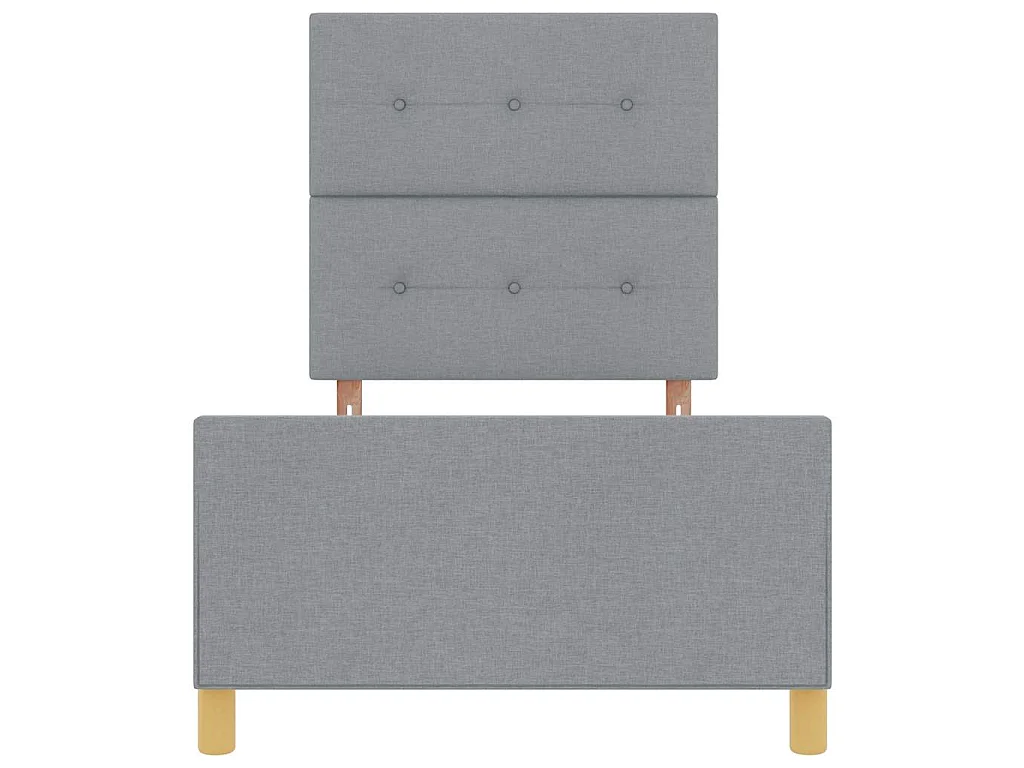 Cadre de lit avec tête de lit Gris clair 90 x 200 cm tissu