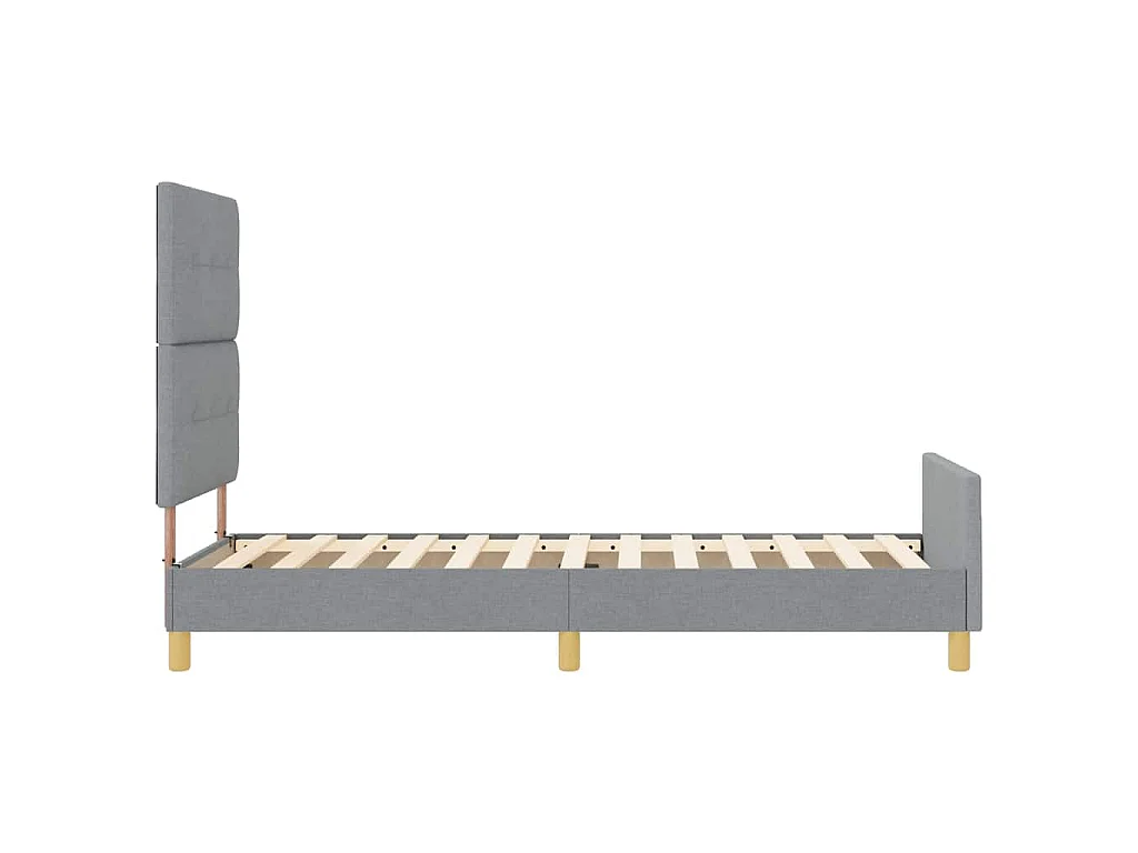 Cadre de lit avec tête de lit Gris clair 90 x 200 cm tissu