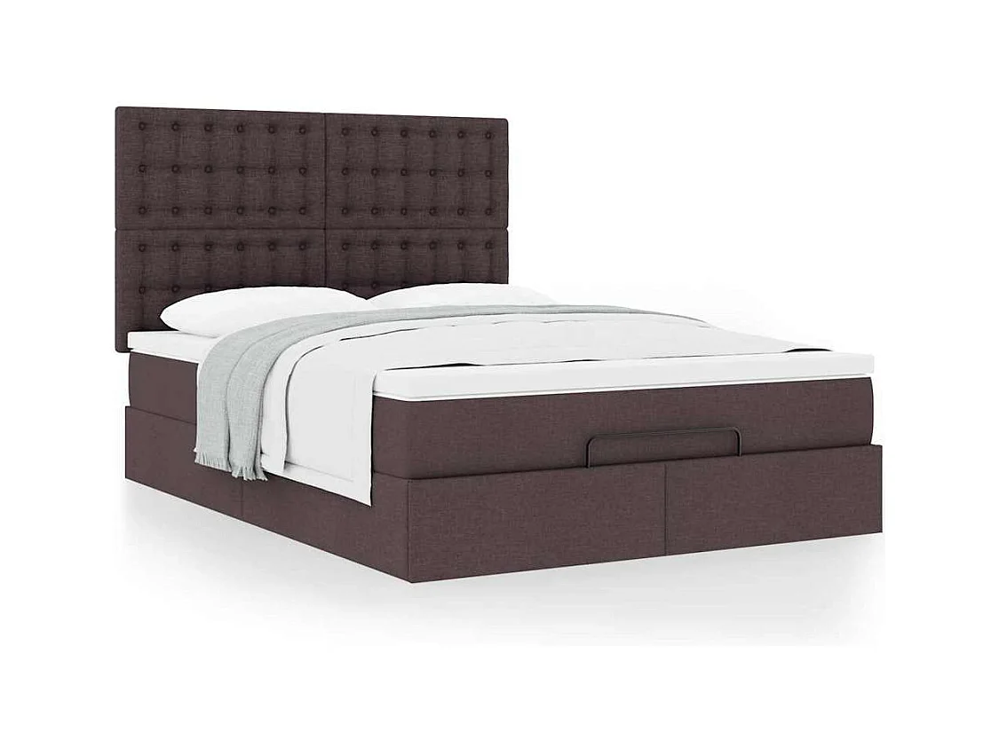 Struttura Letto Pouf con Materasso 140x200 cm in Tessuto