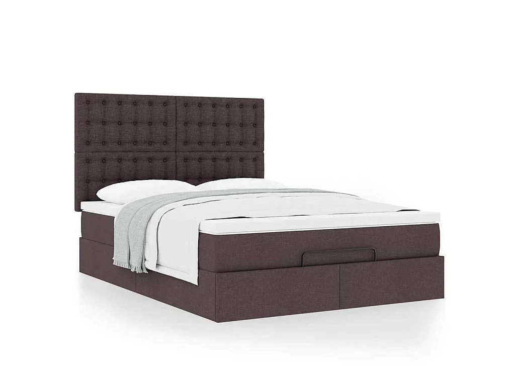 Ottoman bed met matras 140x200cm stof donkerbruin