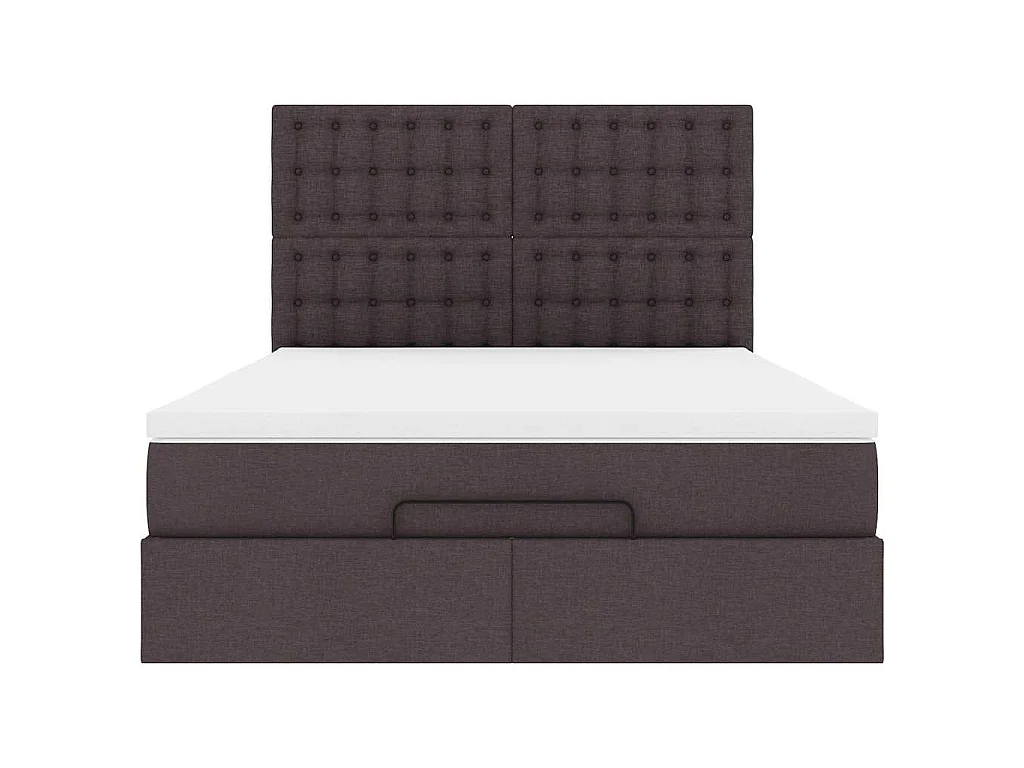 Ottoman bed met matras 140x200cm stof donkerbruin