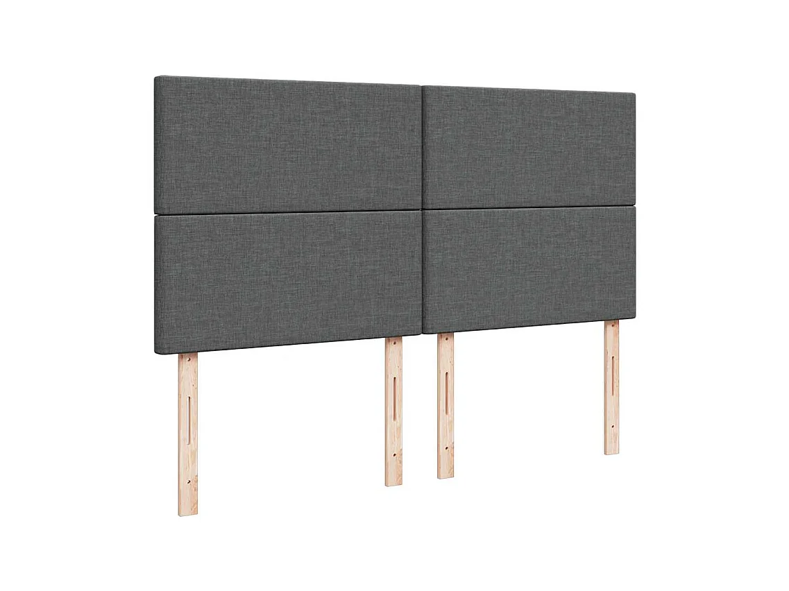 Cadre de lit ottoman avec matelas gris foncé 180x200 cm tissu