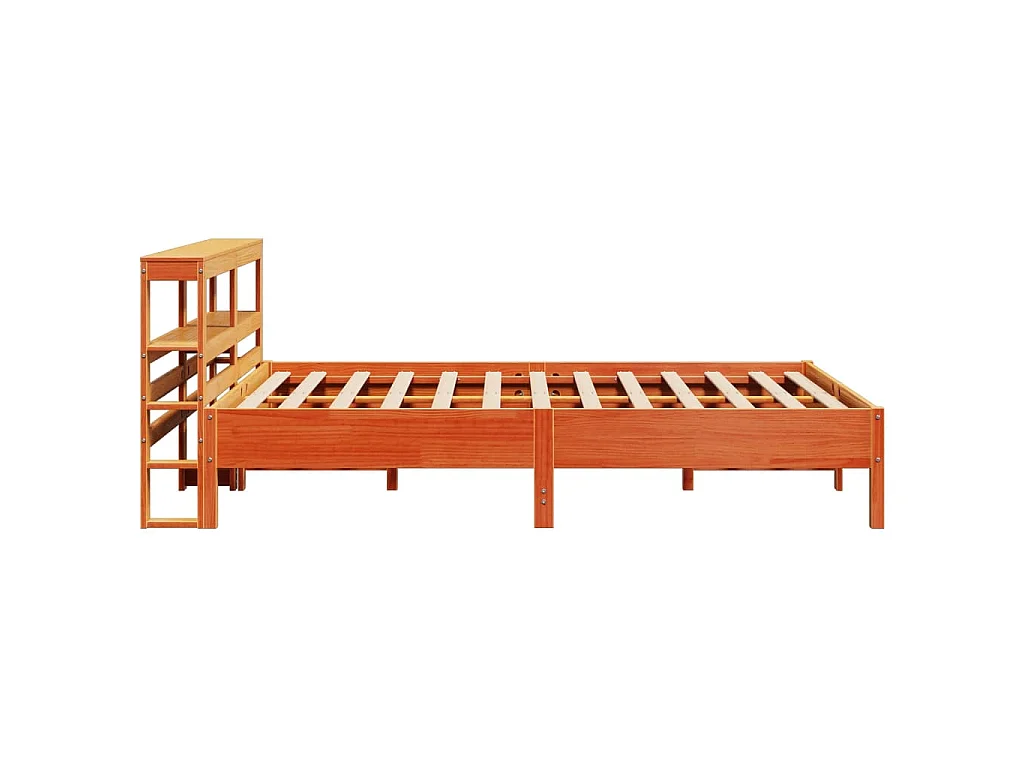 Cama sem colchão 140x190 cm pinho maciço castanho-mel