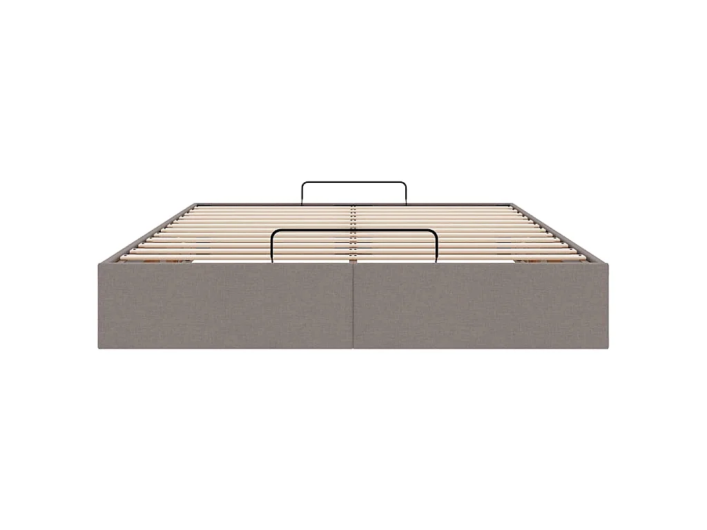 Struttura Letto Pouf senza Materasso Tortora 140x200cm Tessuto