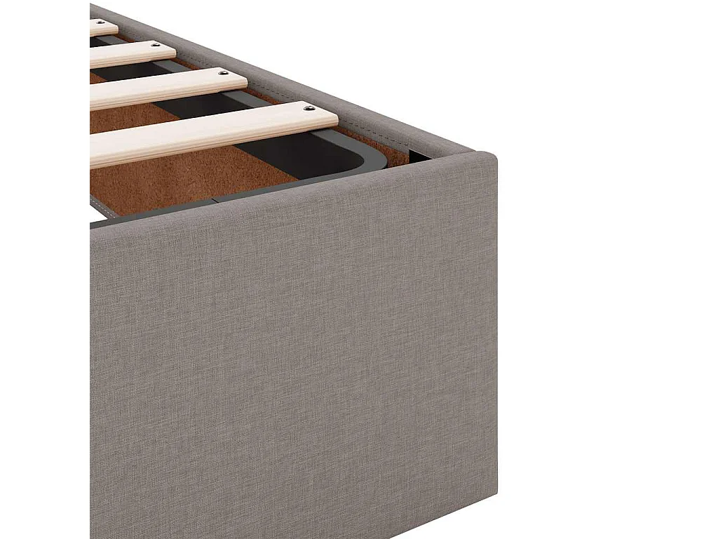 Struttura Letto Pouf senza Materasso Tortora 140x200cm Tessuto