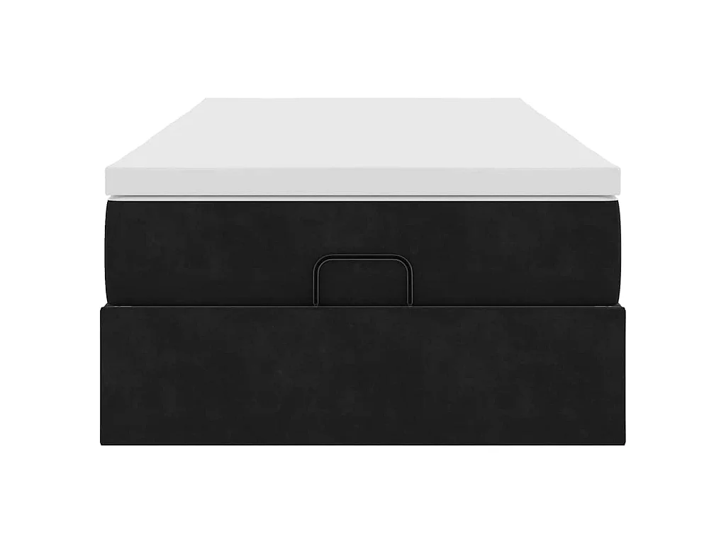 Ottoman-Bett mit Matratze Schwarz 90x190 cm Samt