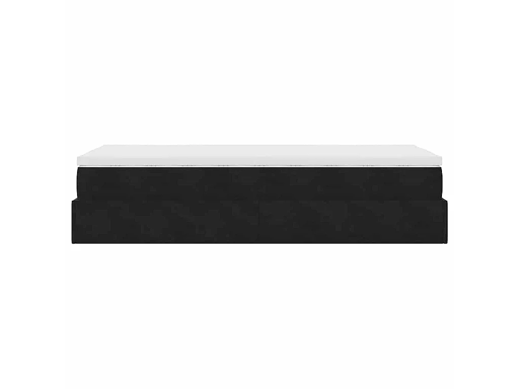 Ottoman-Bett mit Matratze Schwarz 90x190 cm Samt