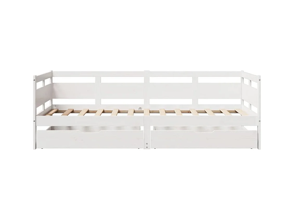 Sofá-cama c/ gavetas 90x200cm madeira de pinho maciça branco