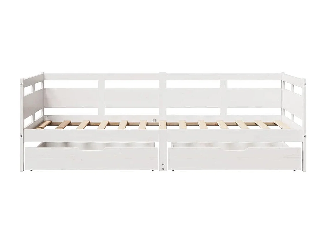 Sofá-cama c/ gavetas 90x200cm madeira de pinho maciça branco