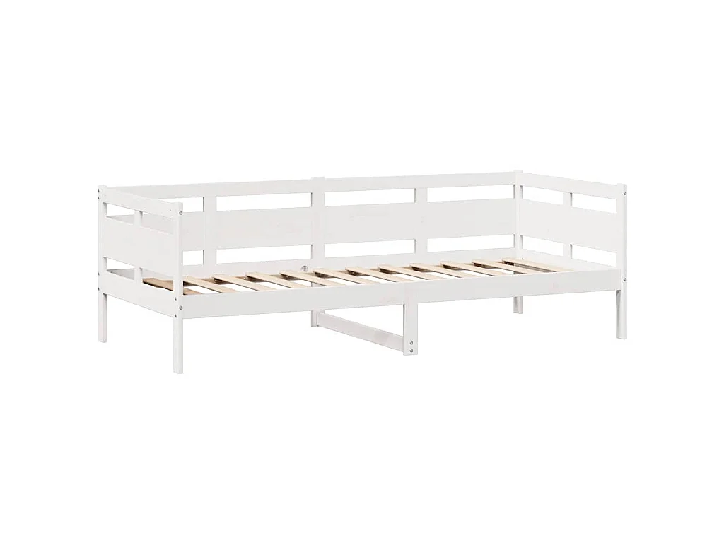 Lit de jour et tiroirs sans matelas blanc 90x200 cm bois massif