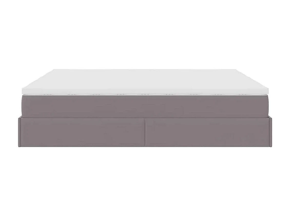 Struttura Letto Pouf con Materassi Grigio 180x200 cm Similpelle