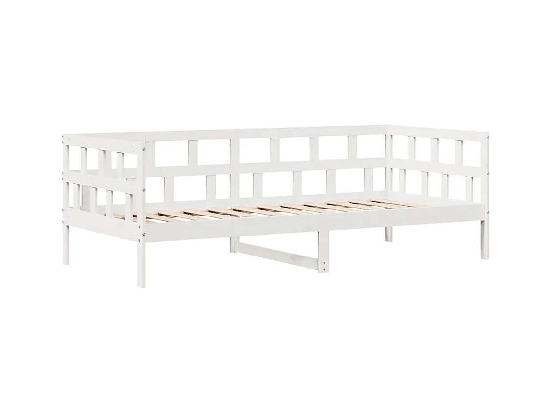 Slaapbank met lades 90x190 cm massief grenenhout wit