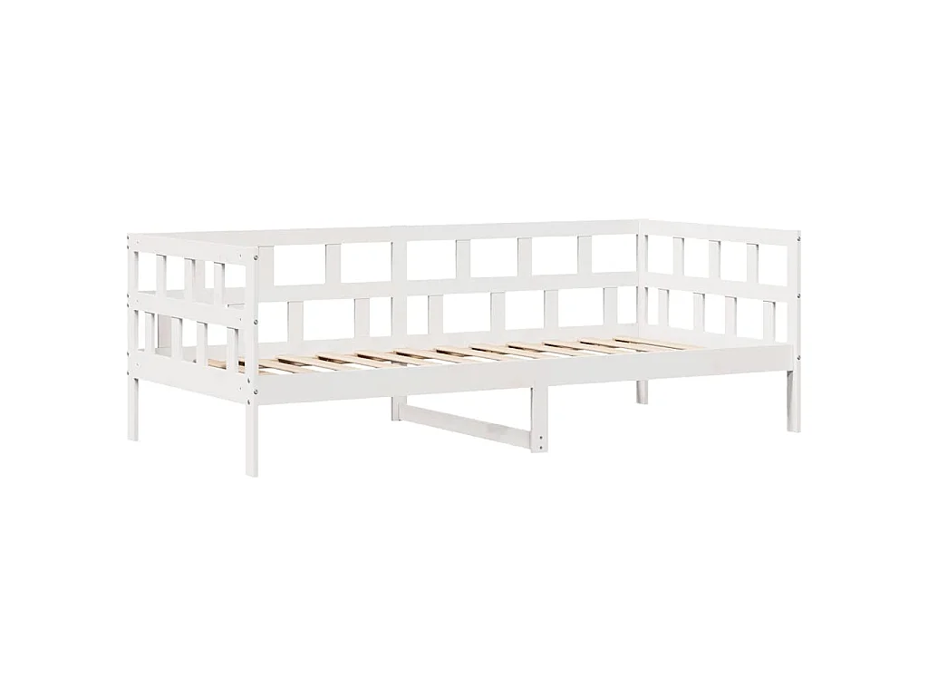 Dormeuse con Cassetti Bianco 90x190 cm Legno Massello di Pino