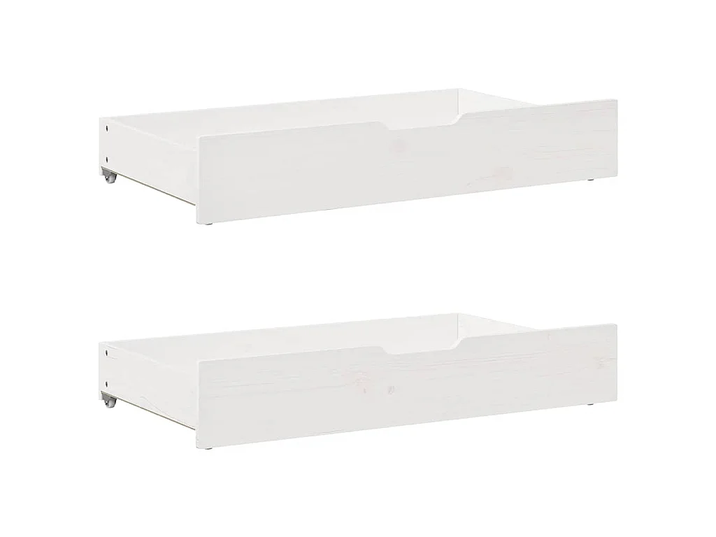 Dormeuse con Cassetti Bianco 90x190 cm Legno Massello di Pino
