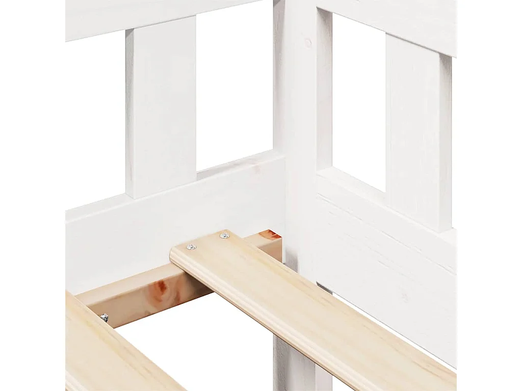 Dormeuse con Cassetti Bianco 90x190 cm Legno Massello di Pino