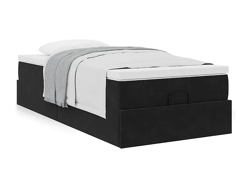 Ottoman bed met matras 100x200 cm fluweel zwart