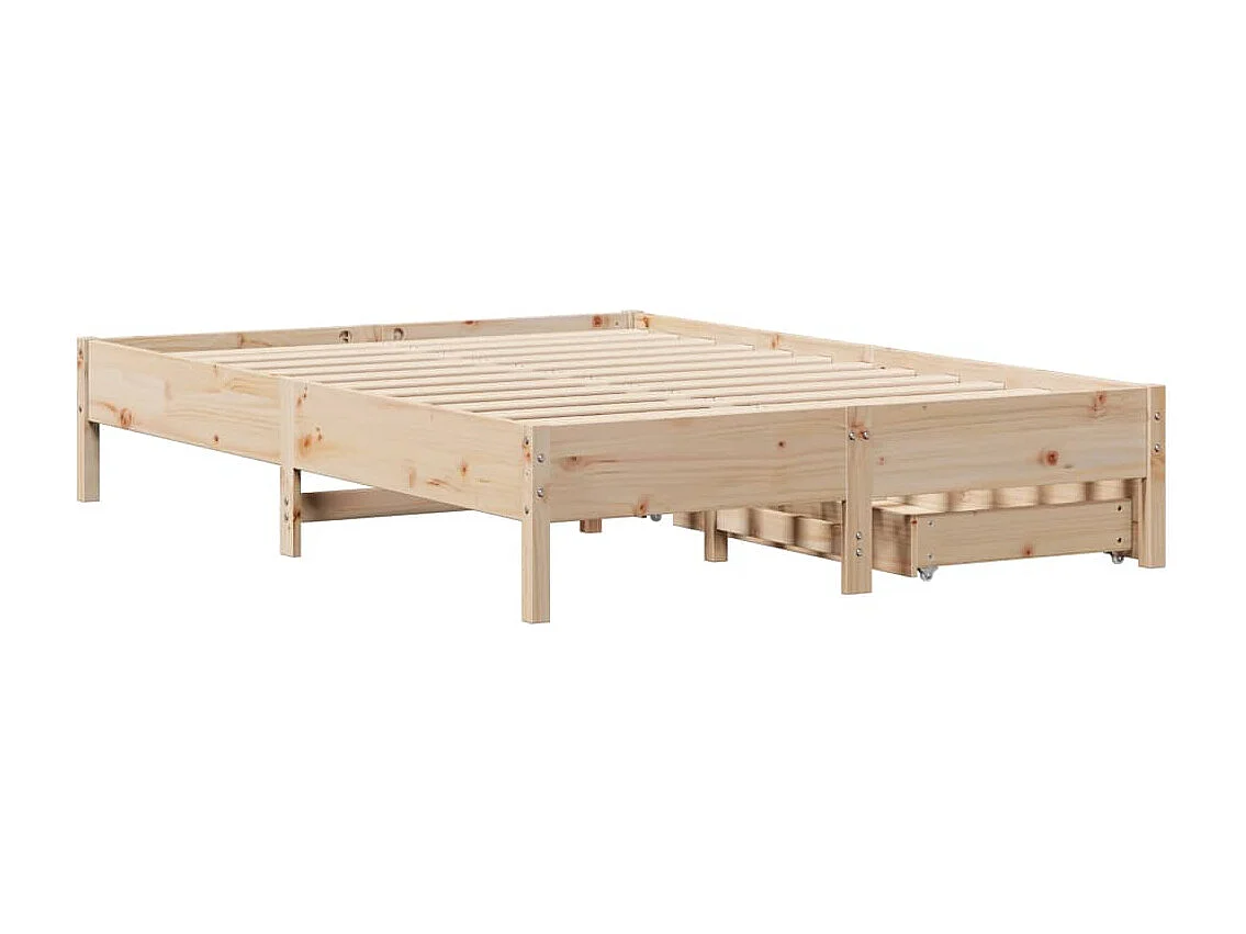 Cadre de lit sans matelas 140x190 cm bois de pin massif