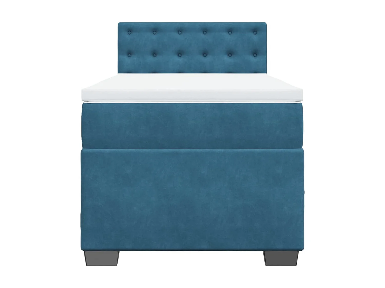 Boxspringbett mit Matratze Blau 90x200 cm Samt