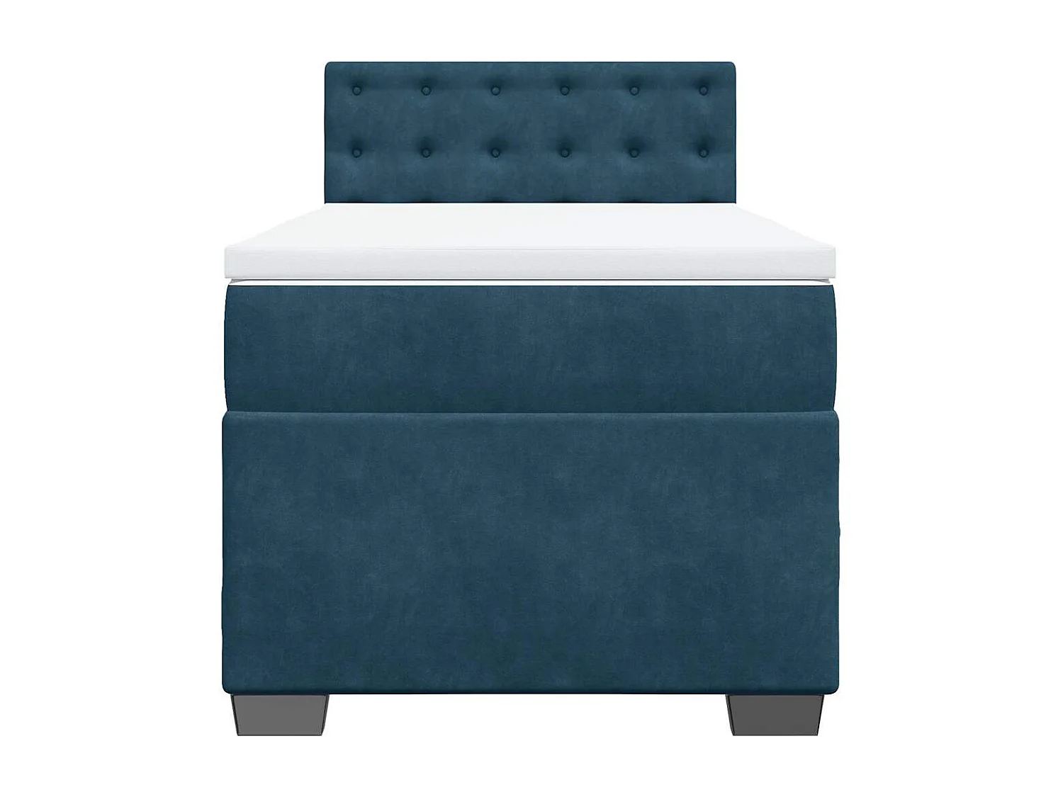 Sommier à lattes de lit avec matelas bleu 90x200 cm velours