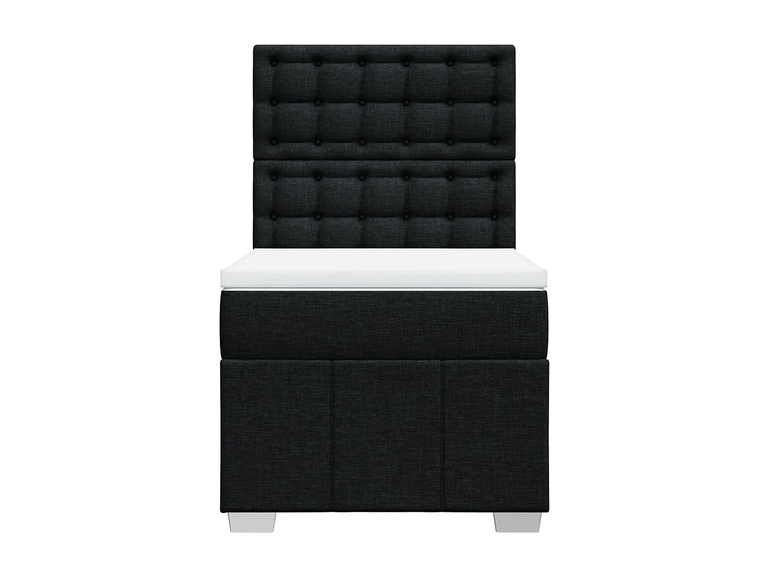 Boxspring met matras stof zwart 90x190 cm