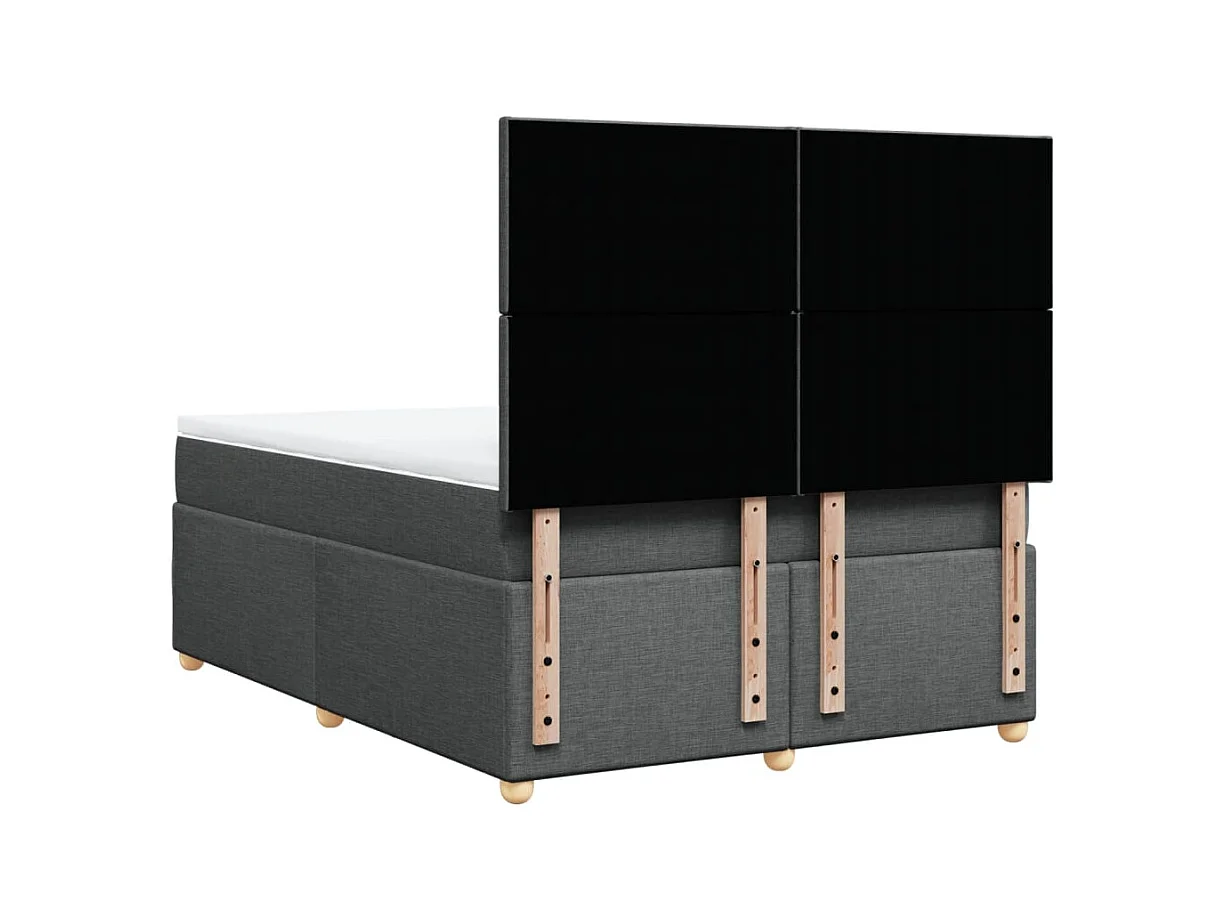 Boxspringbett mit Matratze Dunkelgrau 140x200 cm Stoff