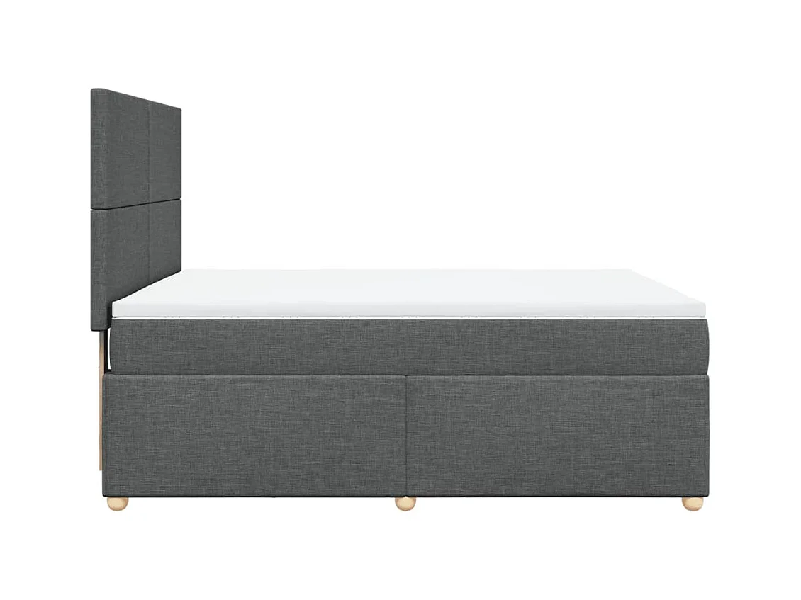 Boxspringbett mit Matratze Dunkelgrau 140x200 cm Stoff