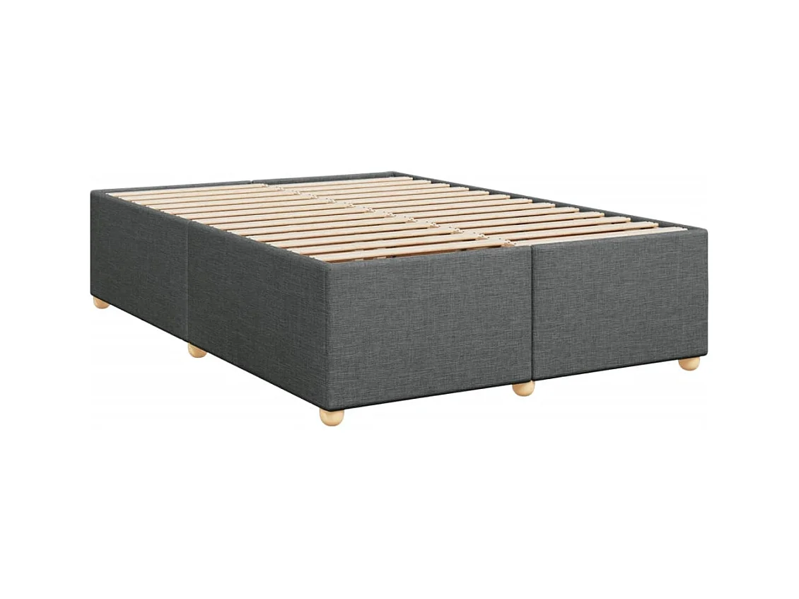 Boxspringbett mit Matratze Dunkelgrau 140x200 cm Stoff