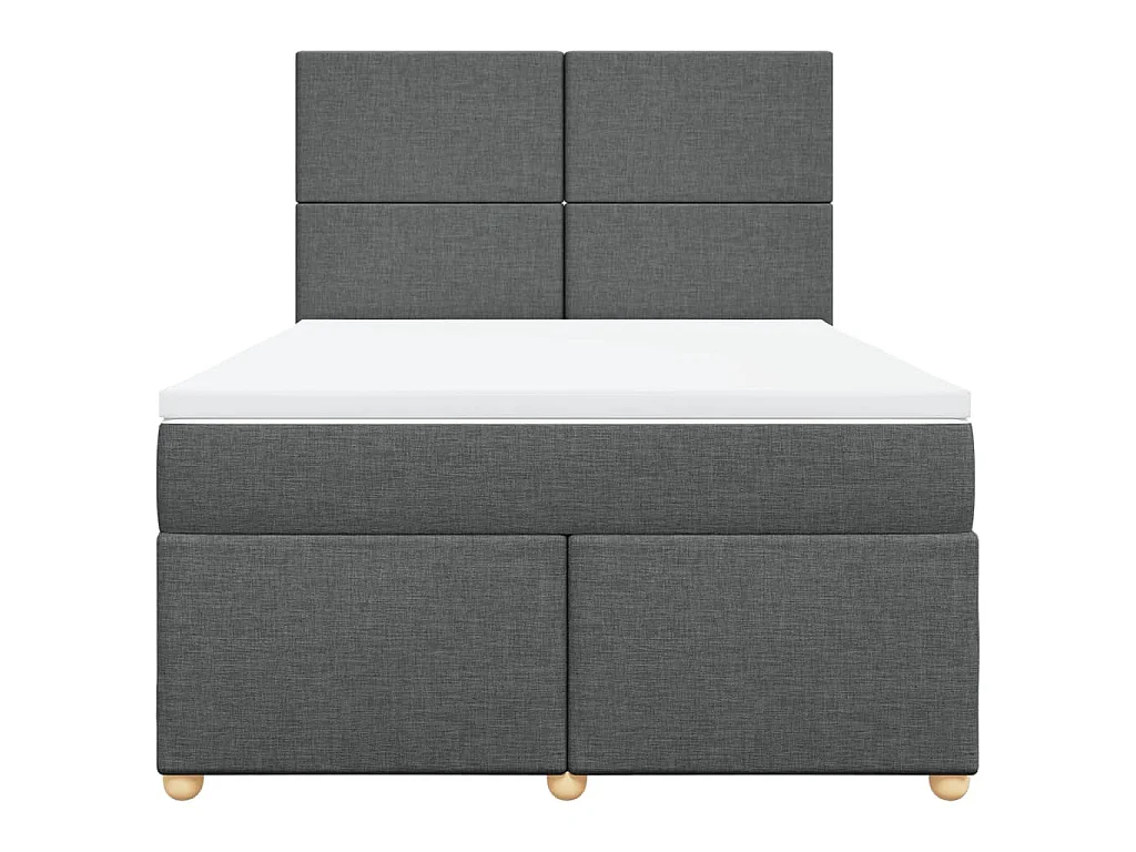 Boxspring met matras stof donkergrijs 140x200 cm