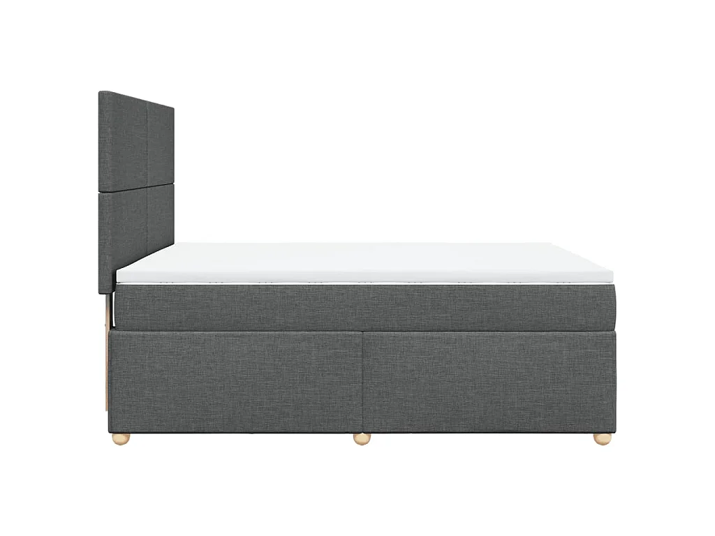 Boxspring met matras stof donkergrijs 140x200 cm