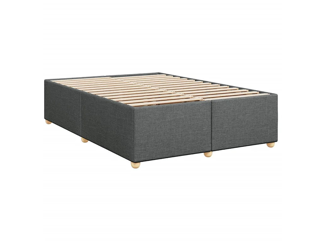 Boxspring met matras stof donkergrijs 140x200 cm
