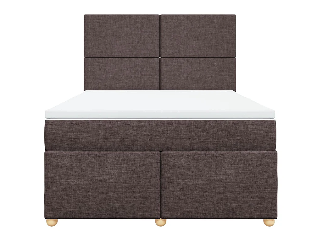 Giroletto a Molle con Materasso Marrone Scuro 160x200cm Tessuto