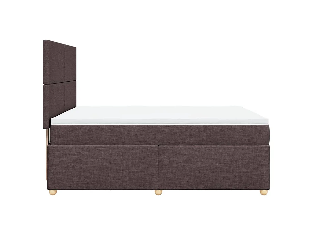 Giroletto a Molle con Materasso Marrone Scuro 160x200cm Tessuto