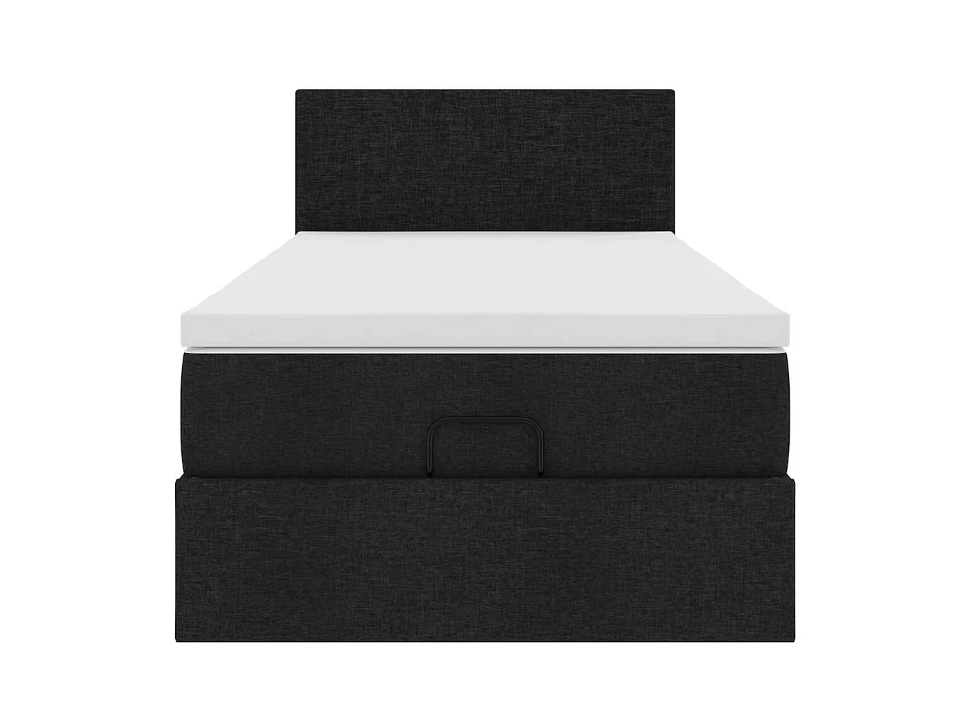 Lit ottoman avec matelas noir 100x200 cm tissu