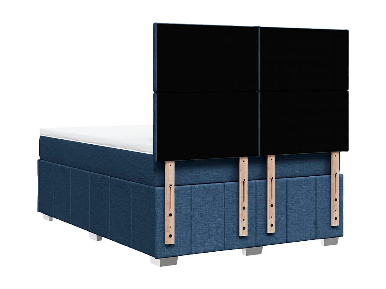 Sommier à lattes de lit avec matelas Bleu 140x200 cm Tissu
